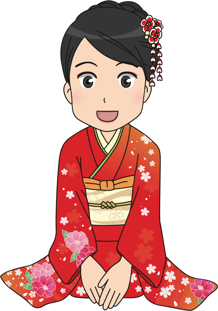 Onlinelabels Clip Art Girl In Kimono